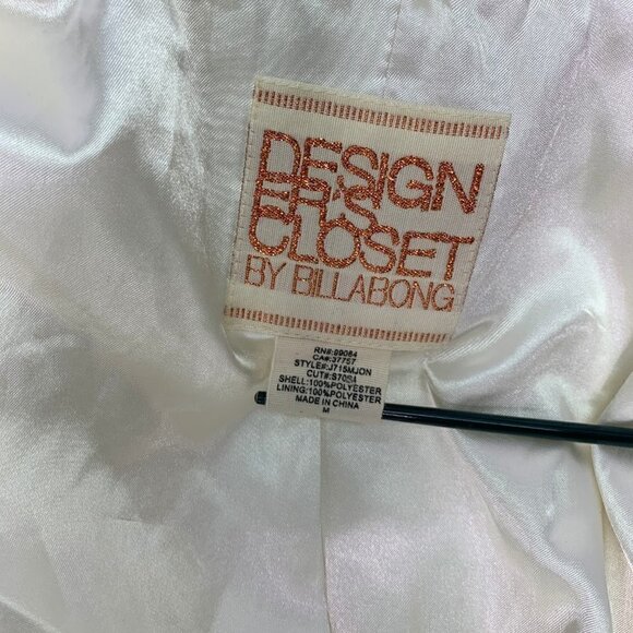 Billabong Designer Medium Ivory Faux Fur Jacket Party Formal - Picture 3 of 8